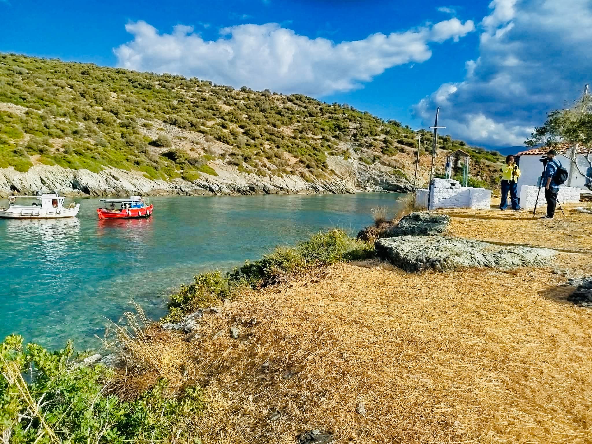 Secluded bay where we stop to cook and swim